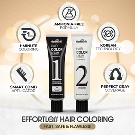 Rapid Infusion Hair Color Cream, Permanent Hair Dye in One Minute with Comb Applicator Pack of 2, Black