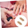 Baluue 4pcs Double Sided Nail Brush Wooden Manicure Brush for