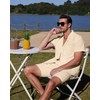 YAOHUOLE Mens Beach Clothes Linen Sets Men Outfits 2 Piece