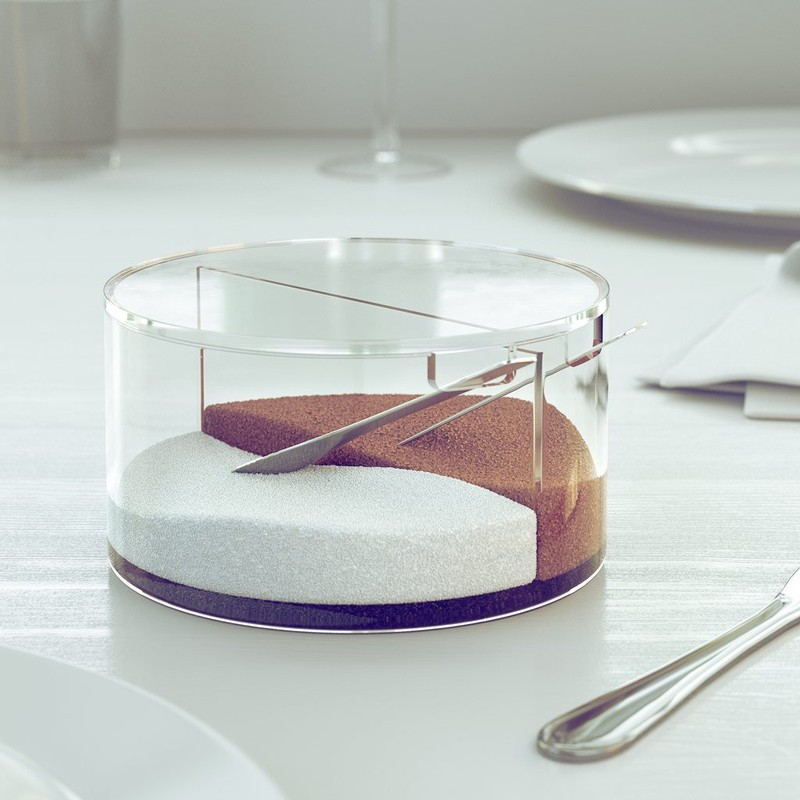 Balvi - double sugar bowl in acrylic. With two compartments.