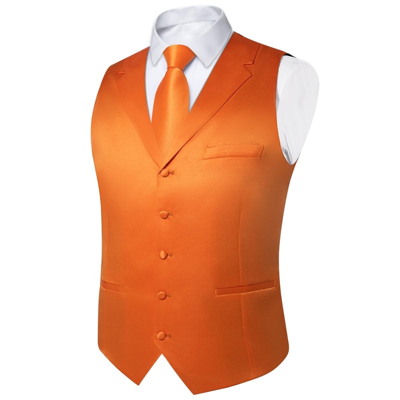 DiBanGu Formal Suit Vest Tie Set for Men Classic Solid