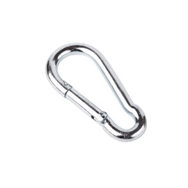 (Pack of 4 pcs) Snap Galvanised Steel Carabiner Hook 7 x 70 mm DIN 5299 Spring-Loaded Closure karabiner Clip (4)