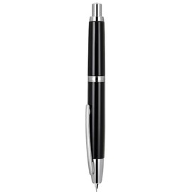 Jinhao 10 Fountain Pen with Box, Retractable Nib with Ink Converter Set (Black with Sliver Clip) (EF)