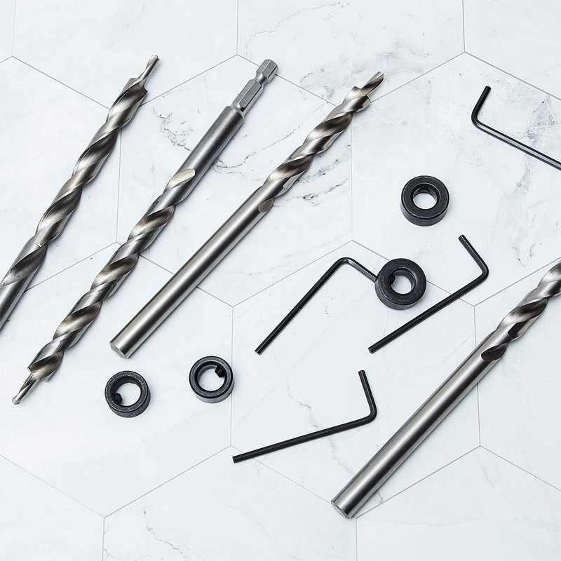 4 Pieces 3/8 Inch Pocket Hole Drill Bit with Depth