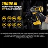 1600Nm Impact Wrench, 1/2" 1180ft-lbs Cordless Impact Gun with 1