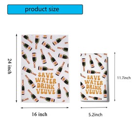 FUNYSO Champagne Gift Drinker Gift Champagne Lover Gift Save Water Drink Champagne Kitchen Towel Housewarming Gift (DRINK Champagne UK)