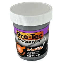 Pro-Tec Powder Paint for fishing Lures Jigs and Lures Fishing Lure Paint Jig Head Fishing Paint, Fishing Lure Paint High Gloss Powder Coating Paint, 2 Ounce (Pro-Tec Chrome 2oz)