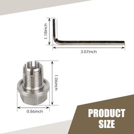 Anyhut M14.1 x 1.5 Oil Drain Plug Repair Kit, Oversize Piggyback Oil Drain Plug, Stainless Steel Self-Tapping Oil Pan Thread with O-ring and L-wrench, Universal for Most Cars (Silver)