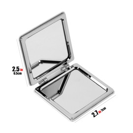 CAIRIAC Compact Mirror, Classical PU Leather 1X/2X Magnification Mirrors, Portable Pocket Compact Makeup Mirrors for Purse, Clutch Bag, Cute Travel Mirror Small, Mirror Gifts for Women (Fox, White)