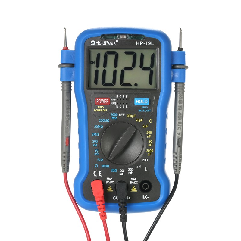 HoldPeak Backlight LCD Digital LCR Multimeter Resistance Capacitance Inductance Transistor