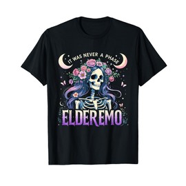 Elder Emo It Was Never a Phase Skeleton Goth Tee T-Shirt