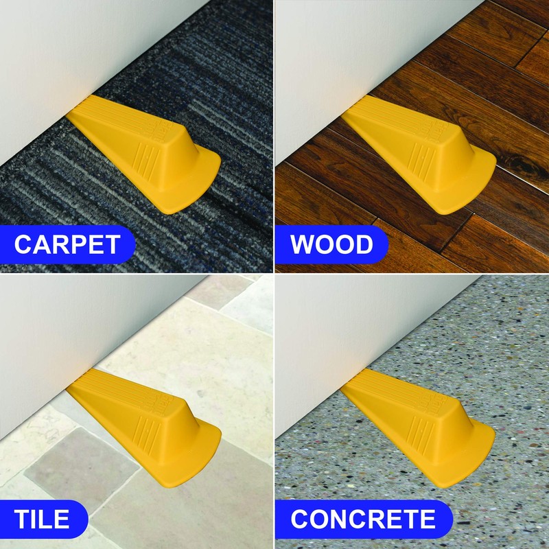 Master Caster Giant Foot Doorstop, No-Slip Rubber Wedge, 3.5w X