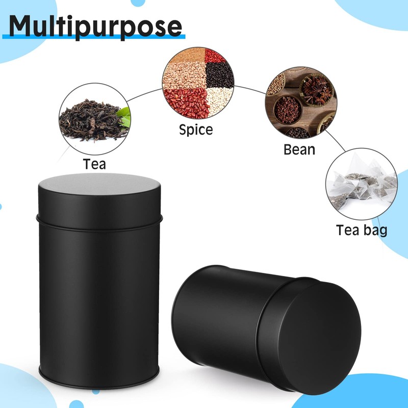 Zopeal 10 Pack Metal Tea Tin Canister with Airtight Double