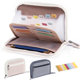 FRECOLSH Receipt Organizer with 12 Pockets 8x5.5 Small Receipt Holder Organizer - Accordion File Organizer - Cash/Bill Organizer -Coupon Holder - Budget Binder Money Organizer for Travel, Business