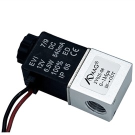 Solenoid Valve, Electric Solenoid Valve, DC12V, 2-Way Normally Closed Air Aluminum, Electric Solenoid Air Valve, 1/4"