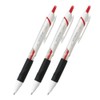 UNI - BALL JETSTREAM Extra Fine Point Retractableローラーボールペン、ラバーグリップタイプ0.5 MM赤インク値のセット3