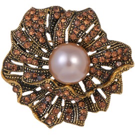 Brooches Womens Crystal Pearl Floral - Bouquet Corsage Brooch Suit Cardigan Scarf Tie Pin Wedding Bridal Jewelry Lapel Badge Pins for Women Accessory for Party UC3433