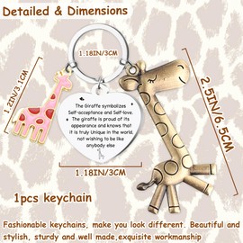 Soireeparty Keyring Giraffe Gifts for Women - Just A Girl Who Loves Giraffes Keychain for Animal Lover, Birthday Christmas Gift Key Ring for Girls Friends Bestie Sister