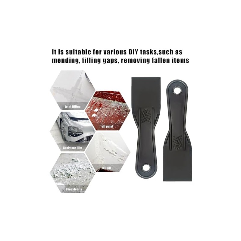 6 Pack Plastic Putty Knife Set, 2" Flexible Paint Scraper