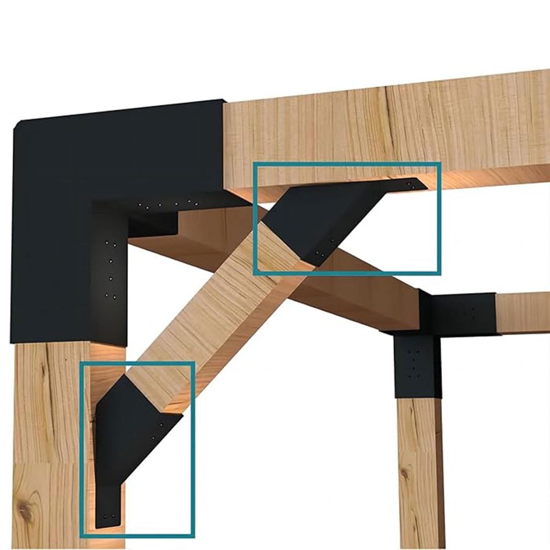Fepinc 45-Degree Pergola Bracket, 8 Pack Heavy Duty Steel Connector