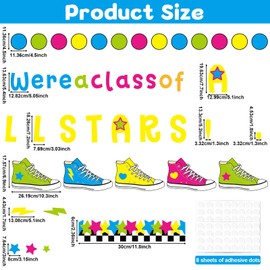 We're A Class of All Stars Bulletin Board Welcome Back to School Classroom Decorations Colorful Paper Cutout Motivational Positive Bulletin Board Borders for Nursery Wall Door Decor Teachers Supplies