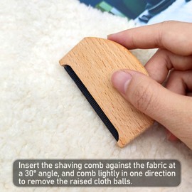 Qancekoo 2pcs Wool Cashmere Combs Manual Portable Sweater Fabric Pill Remover Wooden Anti Pilling Fuzz Fabric Lint Shaver Remover Clothing Brush for Garment Knitwear Cashmere Pashmina Coat