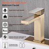 AVSIILE Brushed Gold Bathroom Faucet, Golden Single Hole Vanity Bath