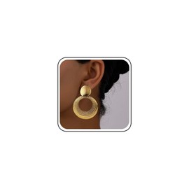 Inilbran Boho Große Kreis Ohrringe Goldscheibe Münze Ohrstecker Ohrringe Großen Kreis Baumeln Reif Ohrringe Gehämmert Kreis Ohrringe Geometrischen Kreis Reif Ohrringe Für Frauen