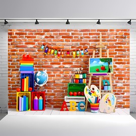 Telón de fondo para fiesta de pared, decoración de pared, cortina de puerta, telón de fondo de fiesta de ladrillo rojo viejo, suministros para fiestas de día festivo