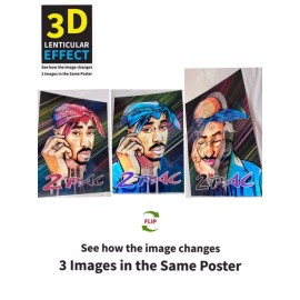 2PAC Rapper-2PAC- 3D Poster 3DLenticular Effect-3 Images In One