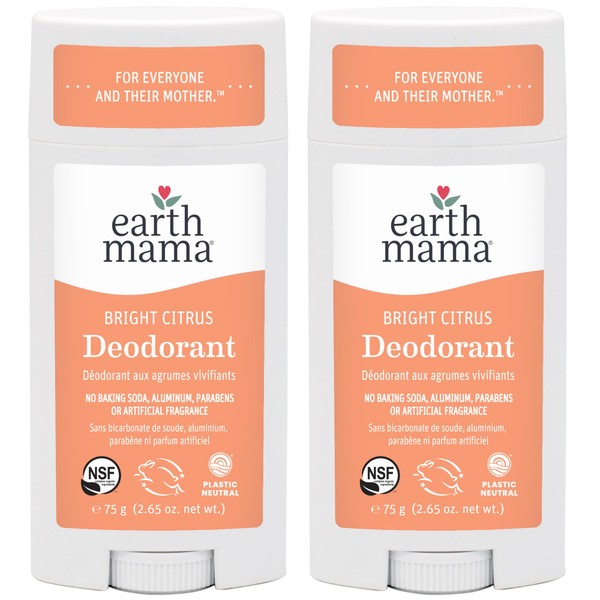Earth Mama Bright Citrus Deodorant | Safe for Sensitive Skin,