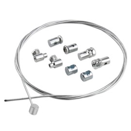1.2 m universal coupling cable repair kit, diameter 2 mm, including 2 cable clamps, made of galvanised steel, suitable for motorcycles, mopeds, cross bikes, easy installation and adjustment (1