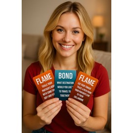 JB UK Flame and Bond – Couples Card Game - Spicy Dares & Questions Card Game for Couples – Romantic Fun for Date Night, Boyfriend, Girlfriend, Husband, Wife – Ideal for Anniversaries, Valentine’s Day
