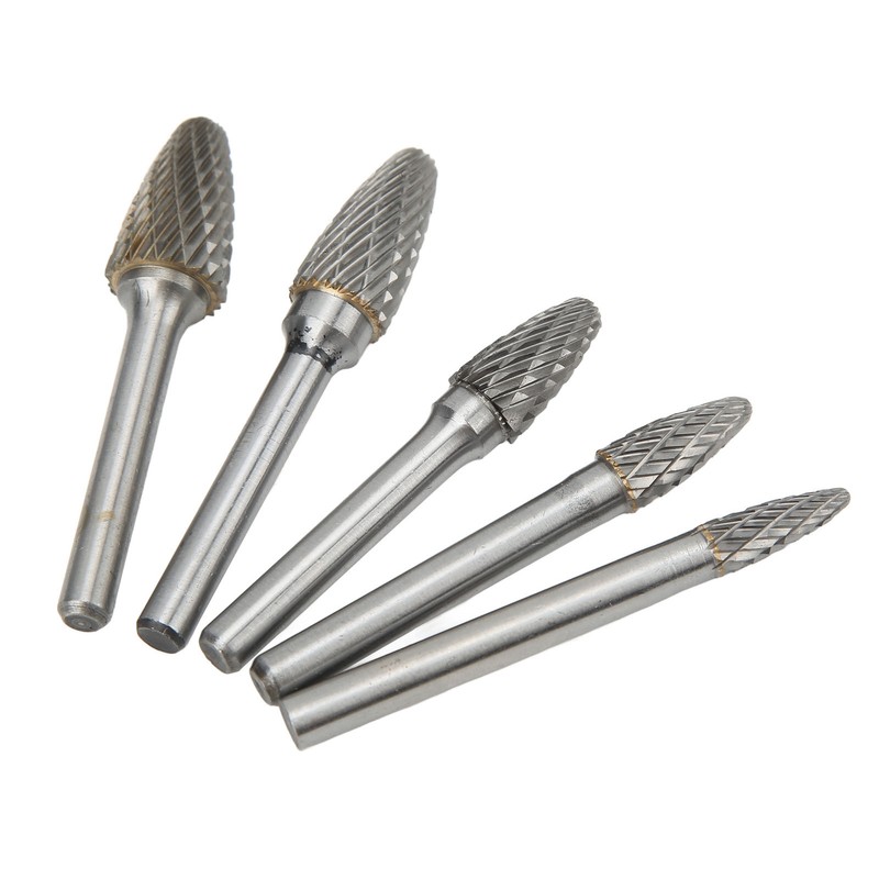 Double Cut Carbide Rotary File Bit Set 6mm Diameter Shank