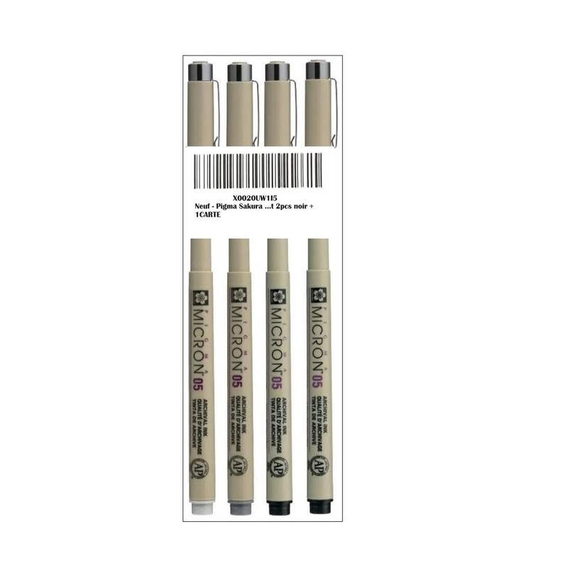 Pigma Sakura Micron 05-2 Pieces Grey and 2 Pieces Black