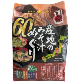 Miso Soup Variety Pack for 60 serving Value Pack from Japan (38.3 oz),4 different miso x 10 popular ingredients