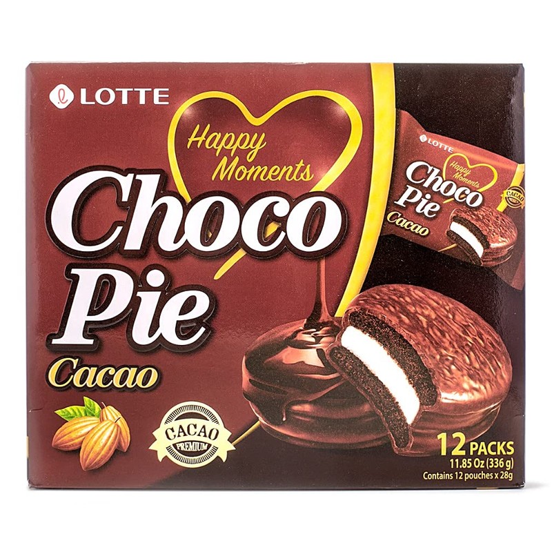 Lotte Cacao Choco Pie (2 Pack, Total of 23.7oz)