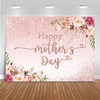 Mocsicka Happy Mother's Day Backdrop Floral Golden Dots Mothers Day