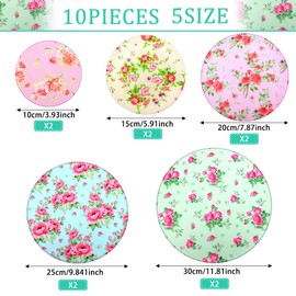 Patelai 10 Pcs Bowl Covers Reusable in 5 Size Stretch Cloth Fabric Bowl Covers Elastic Food Storage Covers Bread Sourdough Lids for Proofing Food Fruits Leftover(Floral Style)