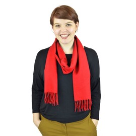 Belle Donne Women Scarves Girls Scarf Cashmere Feel Scarves Winter Solid Scarves - Red