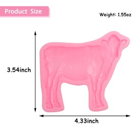 Cow Silicone Mold, Farm Animal Baking Molds for Chocolate Clay DIY Crafts, 4.33 x 3.54 inches