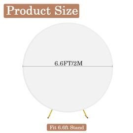 CREATCABIN 6.6 FT White Round Backdrop Cover Adjustable Polyester Arch Backdrop Cover for Circle Arch Stand Wedding Arch Photography Decoration Backdrop Cover Cloth Birthday Anniversary Wedding Party