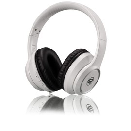 Bresser Bluetooth Over-Ear Headphones with Integrated Microphone for Gaming or Telephone 3.5 Jack and Up to 8 Hours of Playtime White
