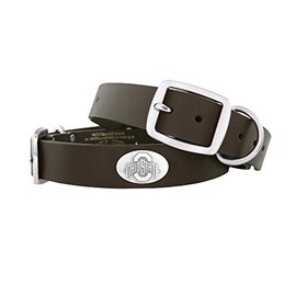 ZEP-PRO Ohio State Buckeyes Brown Leather Concho Dog Collar, Large