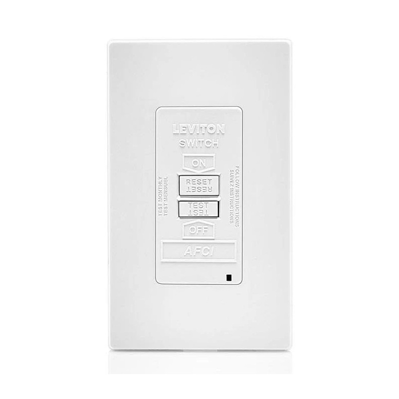 Leviton White SmartlockPro AFCI Blank Face Outlet 20 Amp 125