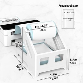 UKKQES Label Holder Thermal Label Holder for Rolls and Fanfold Labels Shipping Label Stand Desktop Printer Accessory Supplies for Home, Office (White)