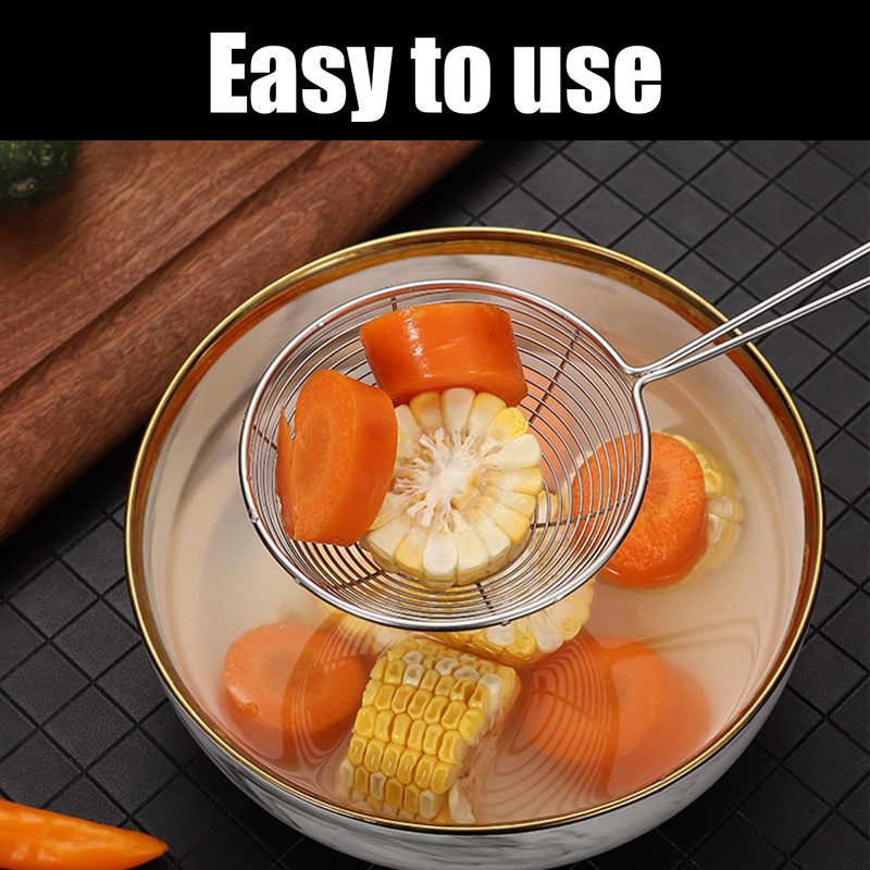 6-Piece Stainless Steel Colander, Fine Kitchen Utensils, Pearl Crushing Spoon,