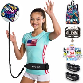 VbStar Volleyball Training Equipment Aid - Practice Your Serving, Setting & Spiking with Ease, Great Solo Serve & Spike Trainer for Beginners & Pro, Perfect Volleyball Gift (Single)
