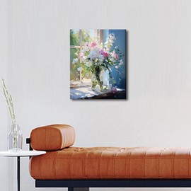 TISHIRON Vase DIY Paint by Numbers for Adults Flowers Painting by Numbers Kits on Canvas Sheet DIY Painting by Numbers for Home Decor Floral Drawing Art Crafts 40 x 50 cm (Frameless)