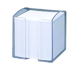 Durable Trend Note Box with 800 White Paper Notes - Transparent